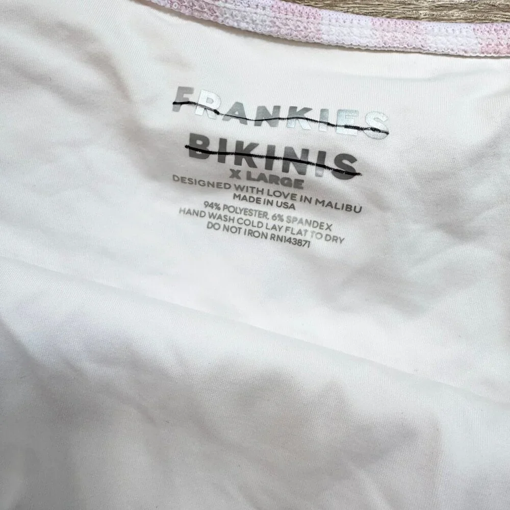 New Frankies Bikinis Cruise One Piece Swimsuit Check Gingham Pink White XL